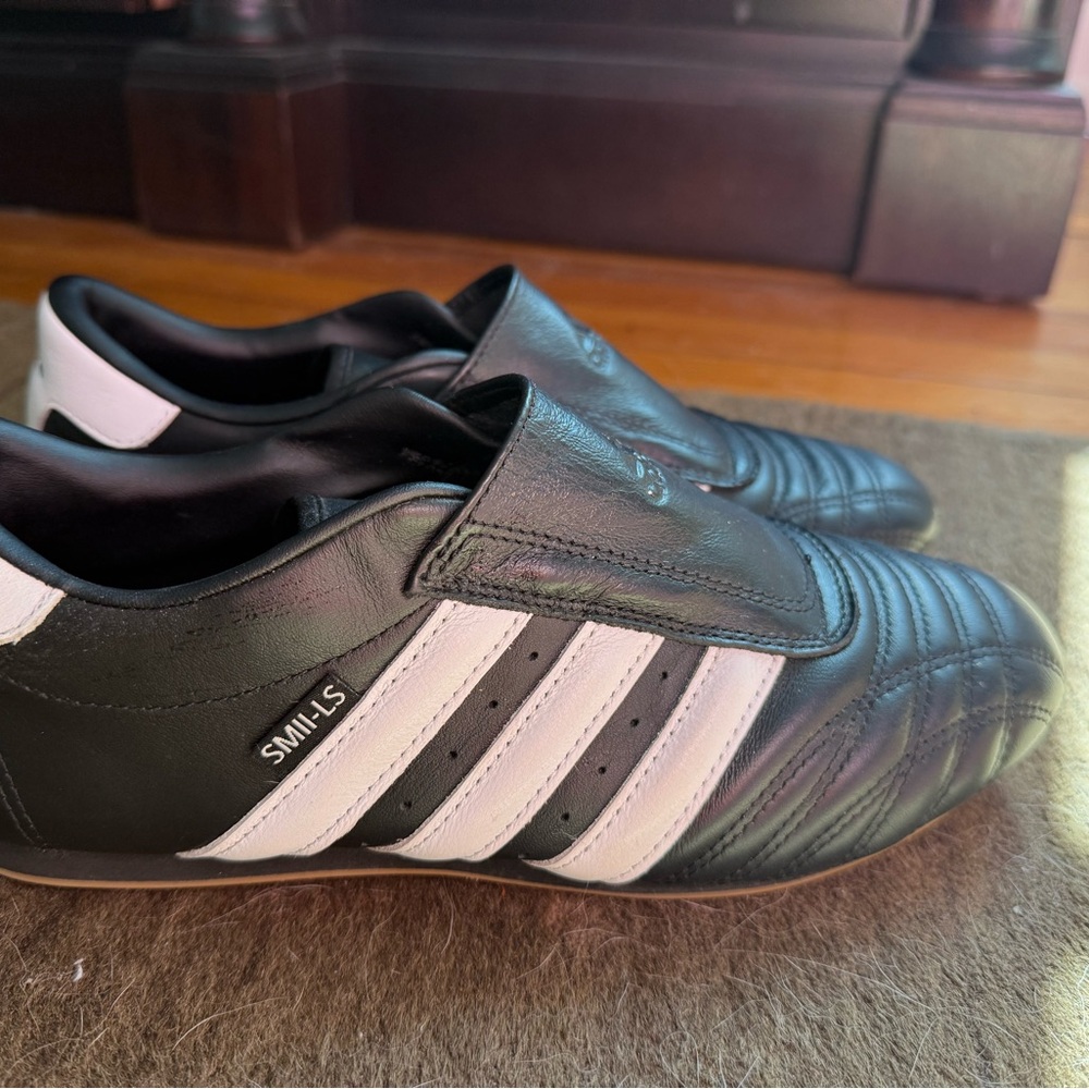 Black and White Adidas Taekwondo Shoes 8.5